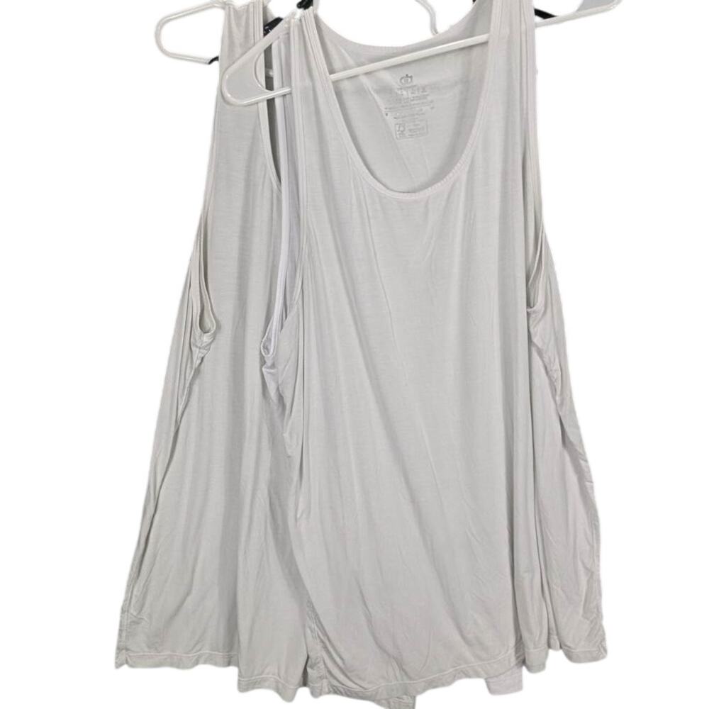 David Archy Under Shirts Mens XL White /Sleeveless Scoop Neck Lightweight Bamboo